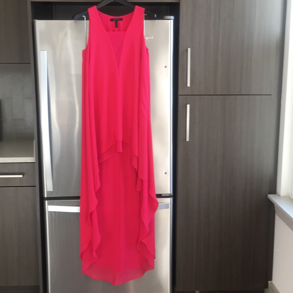 Poppy red BCBG Maxazria high low sleeveless dress